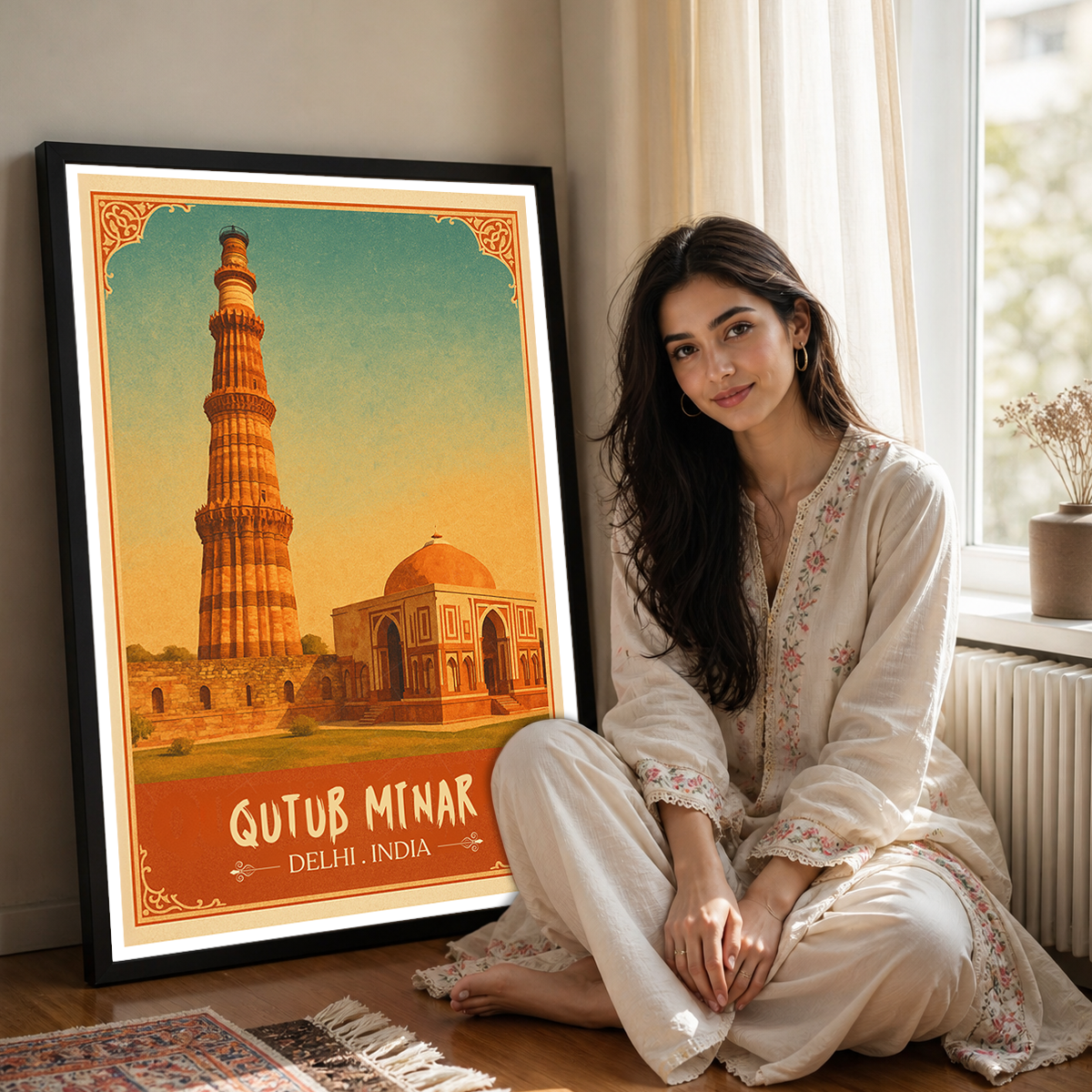Qutub Minar - Delhi - India - Travel Wall Art Print Poster - Art Print - Travel Art Poster
