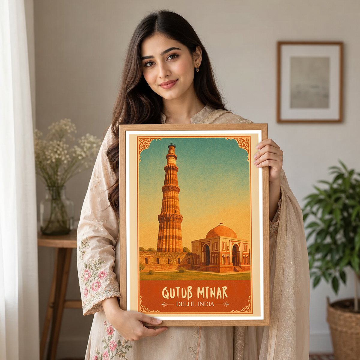 Qutub Minar - Delhi - India - Travel Wall Art Print Poster - Art Print - Travel Art Poster