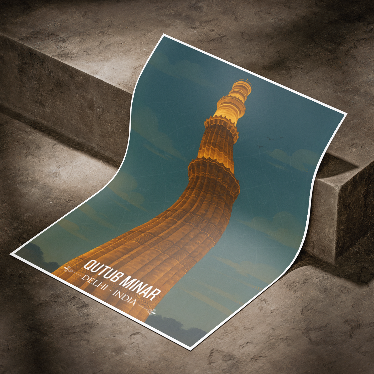 Qutb Minar Vijay Stambh - Delhi - India - Travel Wall Art Print Poster - Art Print - Travel Art Poster