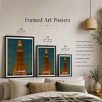 Qutb Minar Vijay Stambh - Delhi - India - Travel Wall Art Print Poster - Art Print - Travel Art Poster