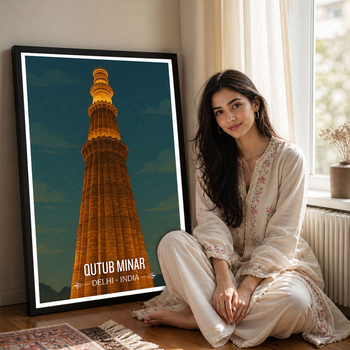 Qutb Minar Vijay Stambh - Delhi - India - Travel Wall Art Print Poster - Art Print - Travel Art Poster