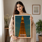 Qutb Minar Vijay Stambh - Delhi - India - Travel Wall Art Print Poster - Art Print - Travel Art Poster