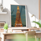 Qutb Minar Vijay Stambh - Delhi - India - Travel Wall Art Print Poster - Art Print - Travel Art Poster
