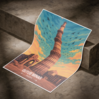 Dhruva Stambh The Victory Tower Kutb Minar - Delhi - India - Travel Wall Art Print Poster - Art Print - Travel Art Poster