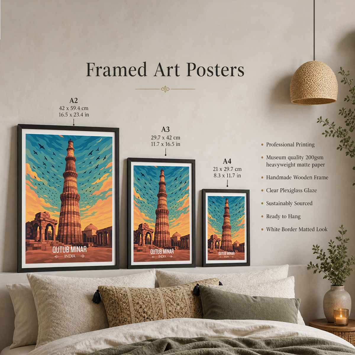 Dhruva Stambh The Victory Tower Kutb Minar - Delhi - India - Travel Wall Art Print Poster - Art Print - Travel Art Poster