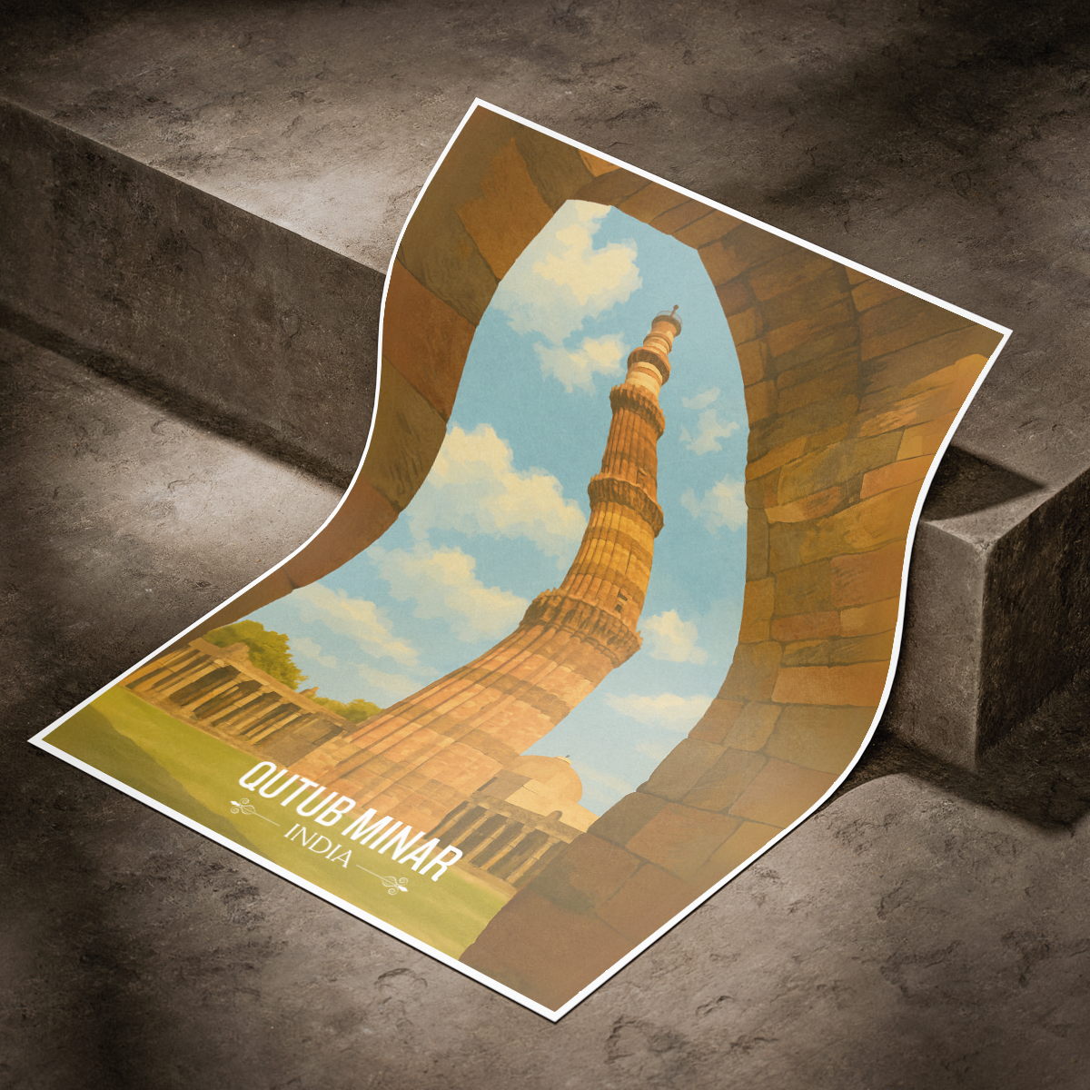 Vishnu Stambh - Delhi - India - Travel Wall Art Print Poster - Art Print - Travel Art Poster