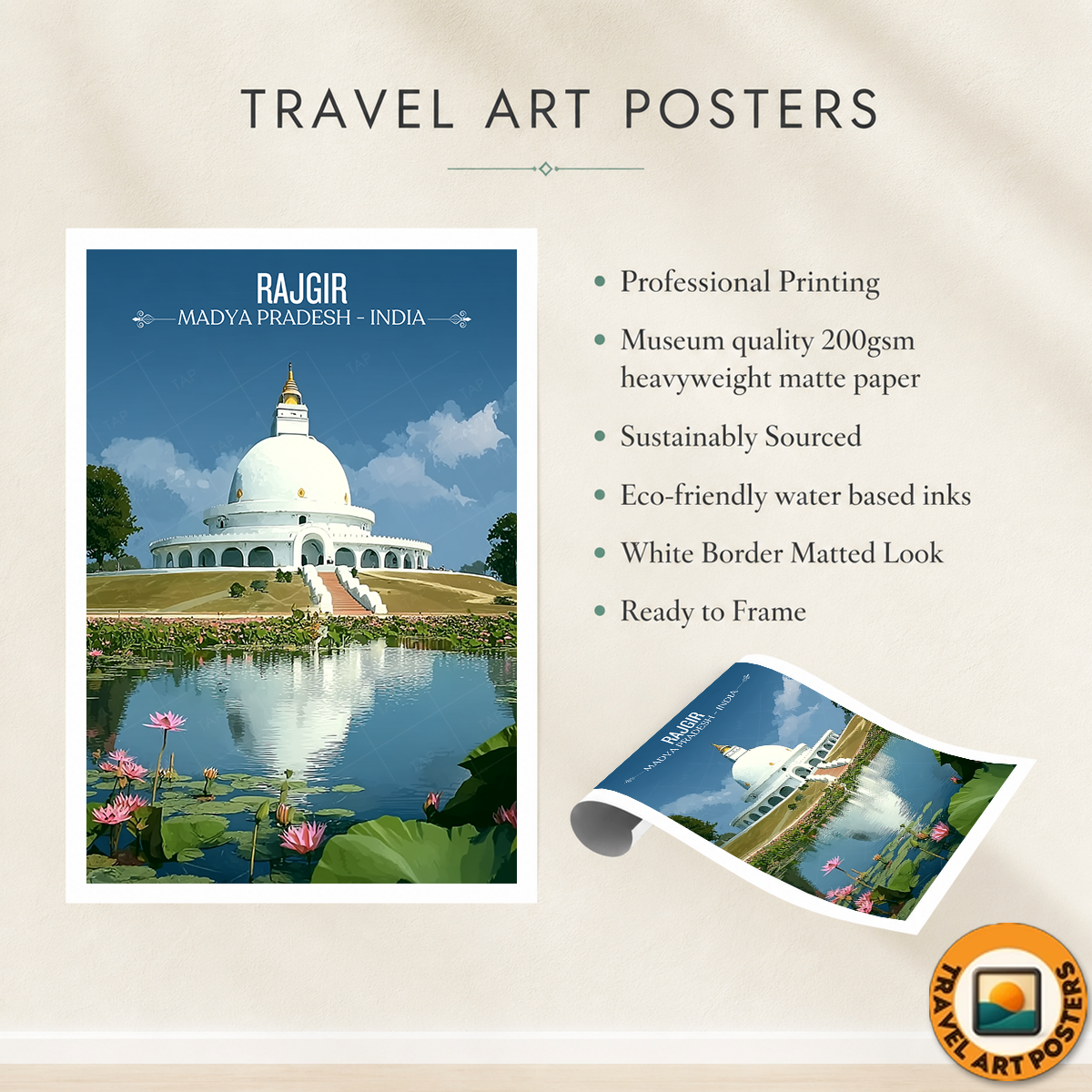 Rajgir - Madya Pradesh - India - Travel Wall Art Print Poster - Art Print - Travel Art Poster