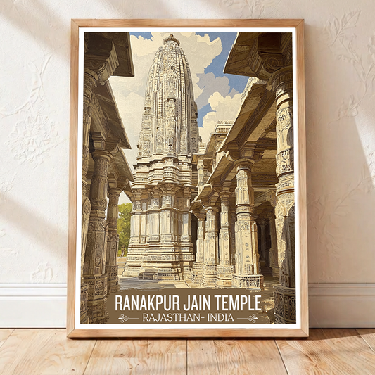 Ranakpur Jain Temple - Rajasthan - India - Travel Wall Art Print Poster - Art Print - Travel Art Poster