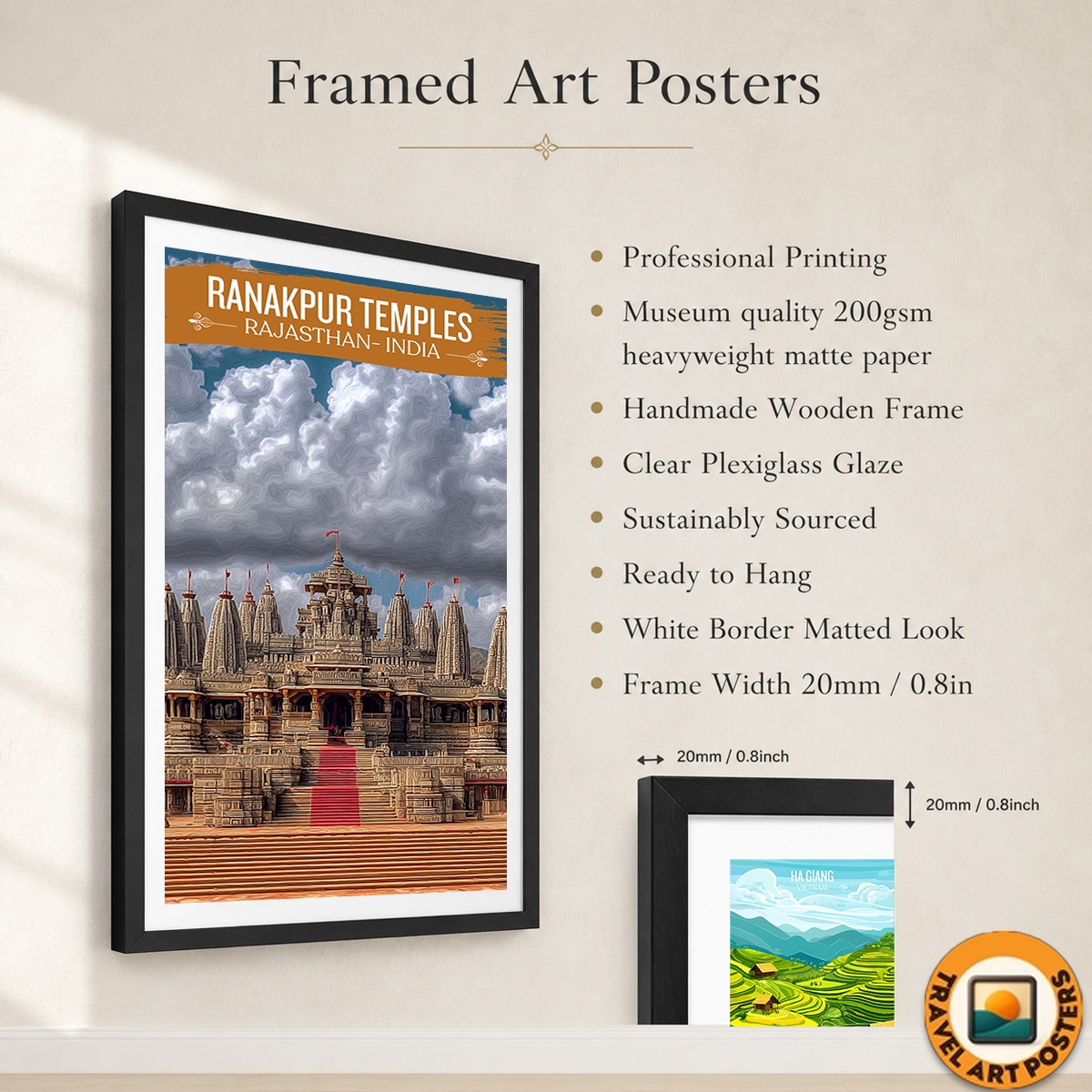 Ranakpur Temples - Rajasthan - India - Travel Wall Art Print Poster - Art Print - Travel Art Poster