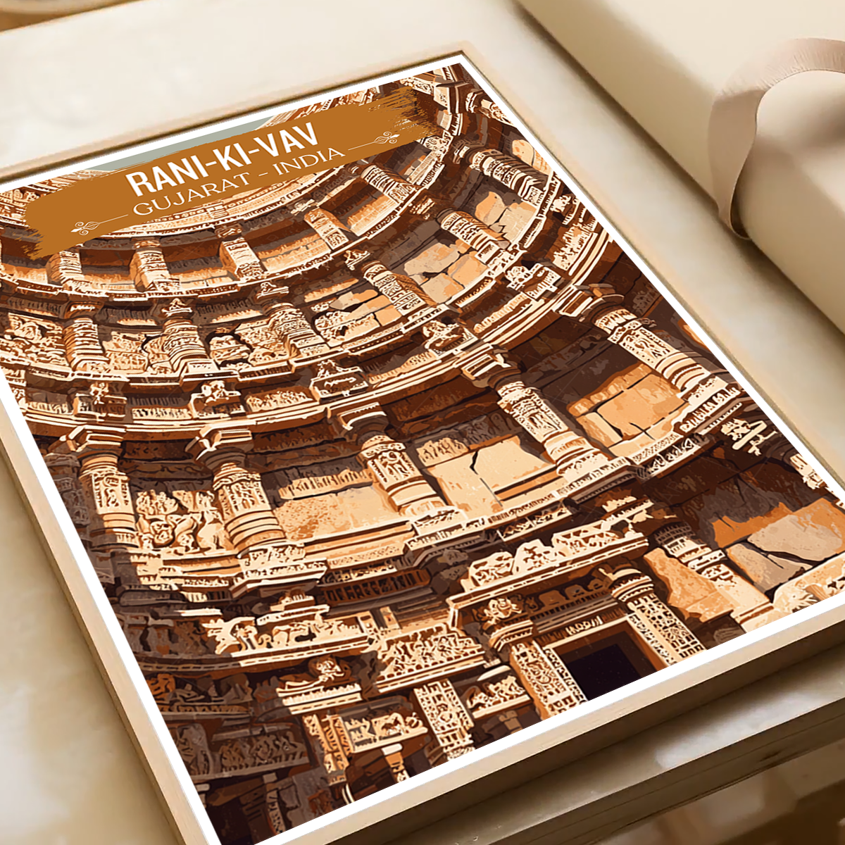 Rani-Ki-Vav - India - Travel Wall Art Print Poster - Art Print - Travel Art Poster