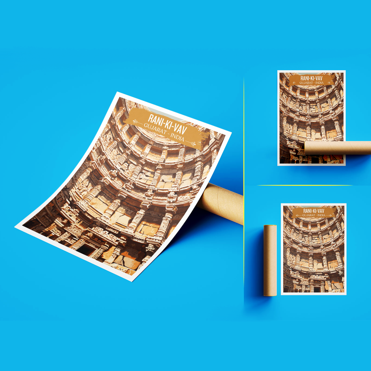 Rani-Ki-Vav - India - Travel Wall Art Print Poster - Art Print - Travel Art Poster