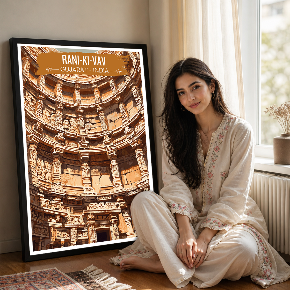 Rani-Ki-Vav - India - Travel Wall Art Print Poster - Art Print - Travel Art Poster