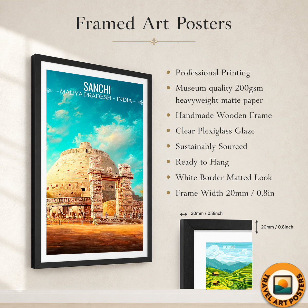 Kaknam Kakanaya Kakanava Kakanadabota Bota-Sriparvata - Madya Pradesh - India - Travel Wall Art Print Poster - Art Print - Travel Art Poster