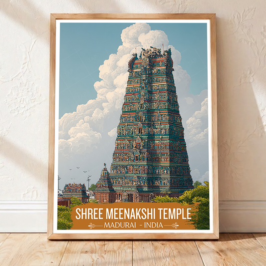 Shree Meenakshi Hindu Temple - Madurai - India - Travel Wall Art Print Poster - Art Print - Travel Art Poster