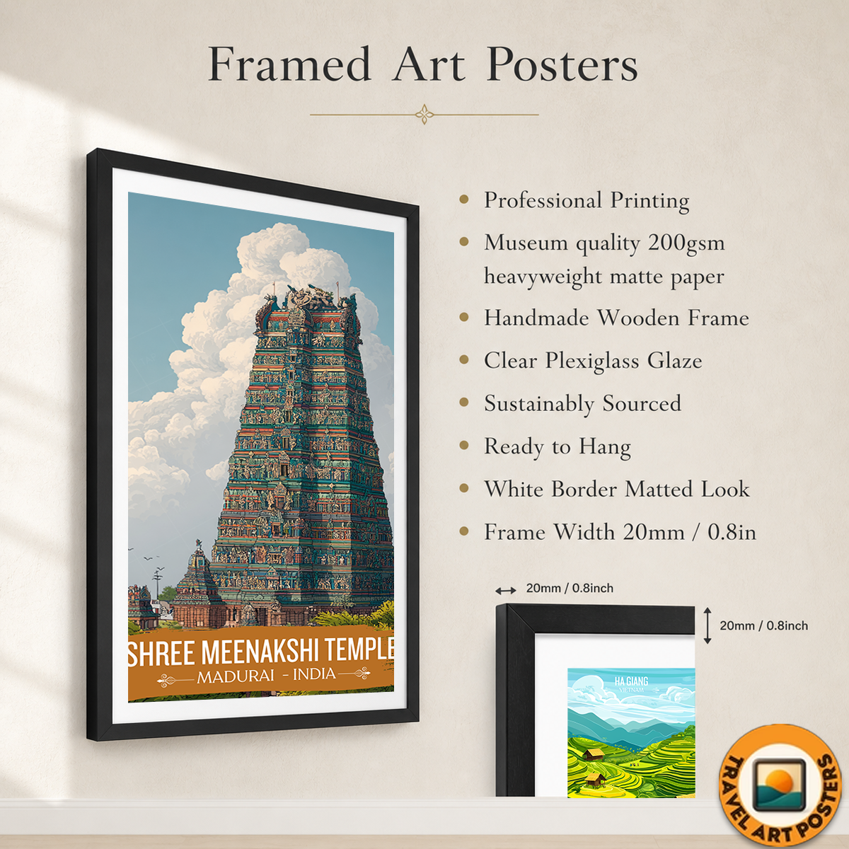 Shree Meenakshi Hindu Temple - Madurai - India - Travel Wall Art Print Poster - Art Print - Travel Art Poster