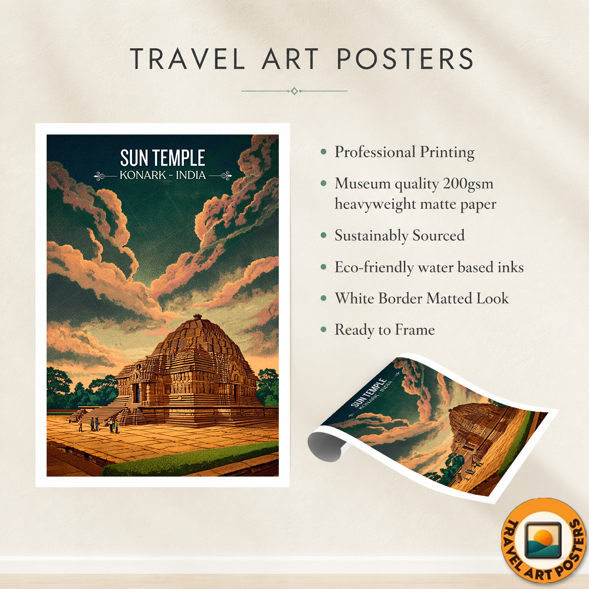 Black Pagoda Arkakshetra - Konark - India - Travel Wall Art Print Poster - Art Print - Travel Art Poster