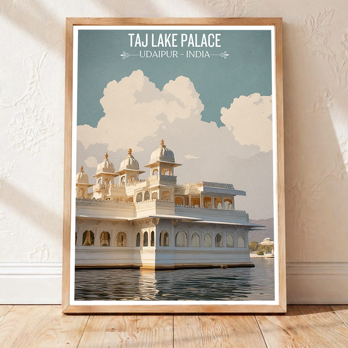 Taj Lake Palace - Udaipur - Travel Wall Art Print Poster - Art Print - Travel Art Poster