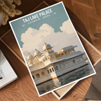 Taj Lake Palace - Udaipur - Travel Wall Art Print Poster - Art Print - Travel Art Poster