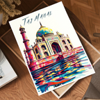 Taj Mahal Symbol of Love - Agra - India - Travel Wall Art Print Poster - Art Print - Travel Art Poster