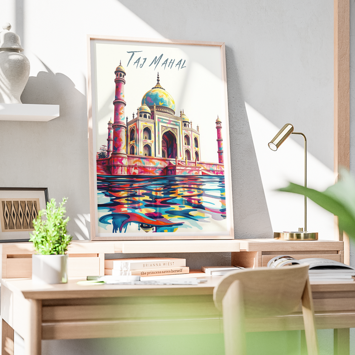 Taj Mahal Symbol of Love - Agra - India - Travel Wall Art Print Poster - Art Print - Travel Art Poster