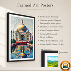 Colourful Taj Mahal - Agra - India - Travel Wall Art Print Poster - Art Print - Travel Art Poster