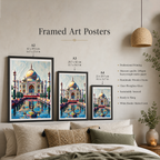 Colourful Taj Mahal - Agra - India - Travel Wall Art Print Poster - Art Print - Travel Art Poster
