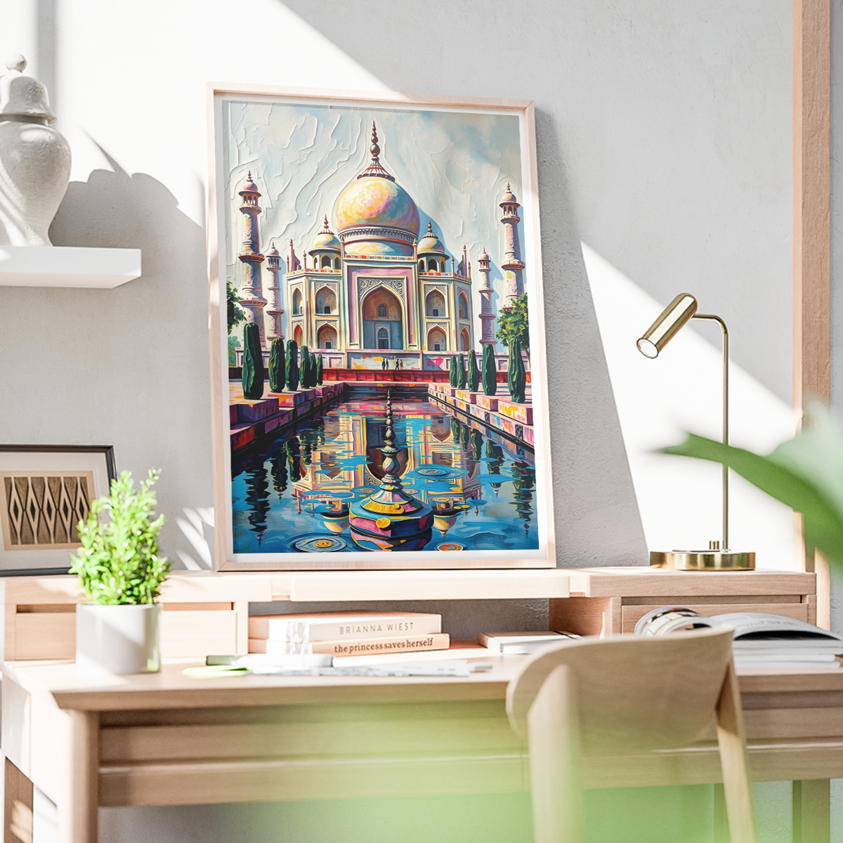 Colourful Taj Mahal - Agra - India - Travel Wall Art Print Poster - Art Print - Travel Art Poster