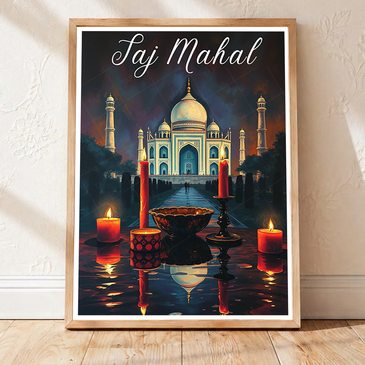 Taj Mahal Moody Style - Agra - India - Travel Wall Art Print Poster - Art Print - Travel Art Poster