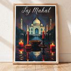 Taj Mahal Moody Style - Agra - India - Travel Wall Art Print Poster - Art Print - Travel Art Poster