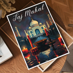 Taj Mahal Moody Style - Agra - India - Travel Wall Art Print Poster - Art Print - Travel Art Poster