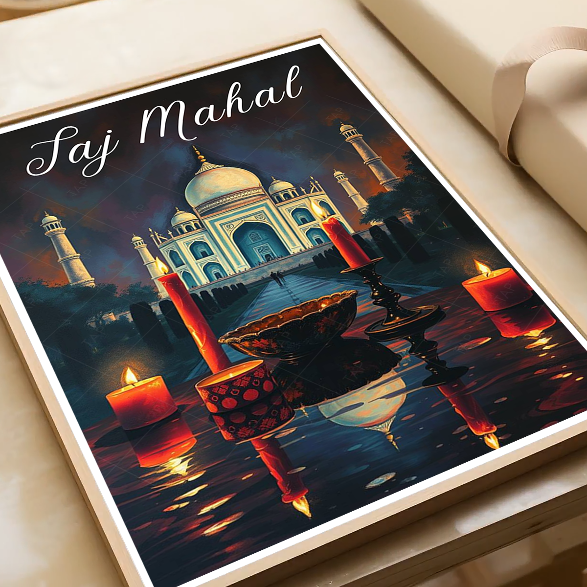 Taj Mahal Moody Style - Agra - India - Travel Wall Art Print Poster - Art Print - Travel Art Poster