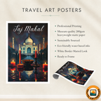 Taj Mahal Moody Style - Agra - India - Travel Wall Art Print Poster - Art Print - Travel Art Poster