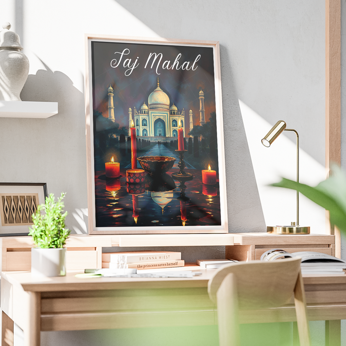 Taj Mahal Moody Style - Agra - India - Travel Wall Art Print Poster - Art Print - Travel Art Poster