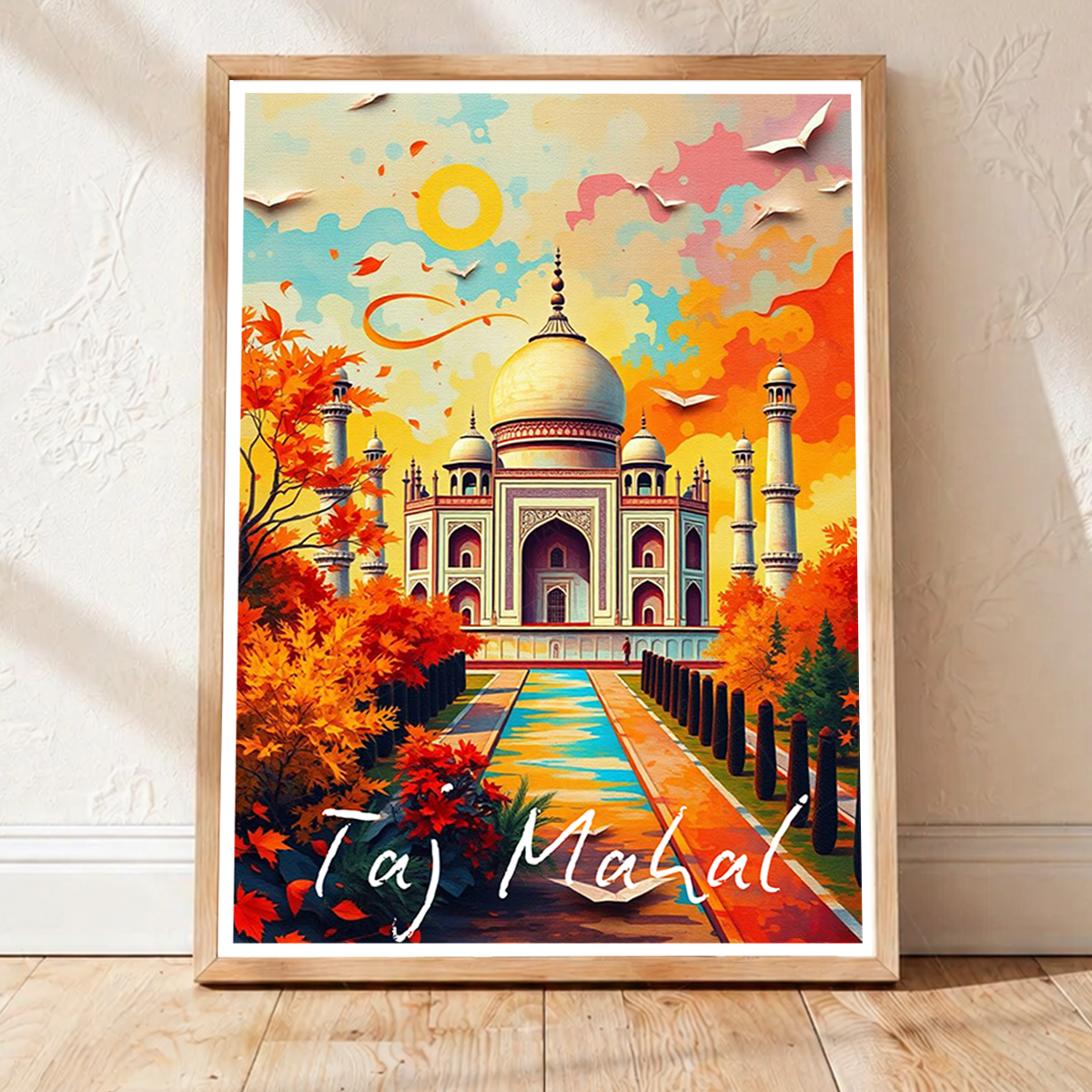 Taj Mahal Vibrant Colours - Agra - India - Travel Wall Art Print Poster - Art Print - Travel Art Poster