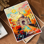 Taj Mahal Vibrant Colours - Agra - India - Travel Wall Art Print Poster - Art Print - Travel Art Poster