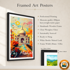 Taj Mahal Vibrant Colours - Agra - India - Travel Wall Art Print Poster - Art Print - Travel Art Poster