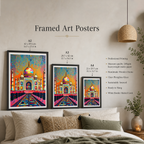 Taj Mahal Patch Style - Agra - India - Travel Wall Art Print Poster - Art Print - Travel Art Poster