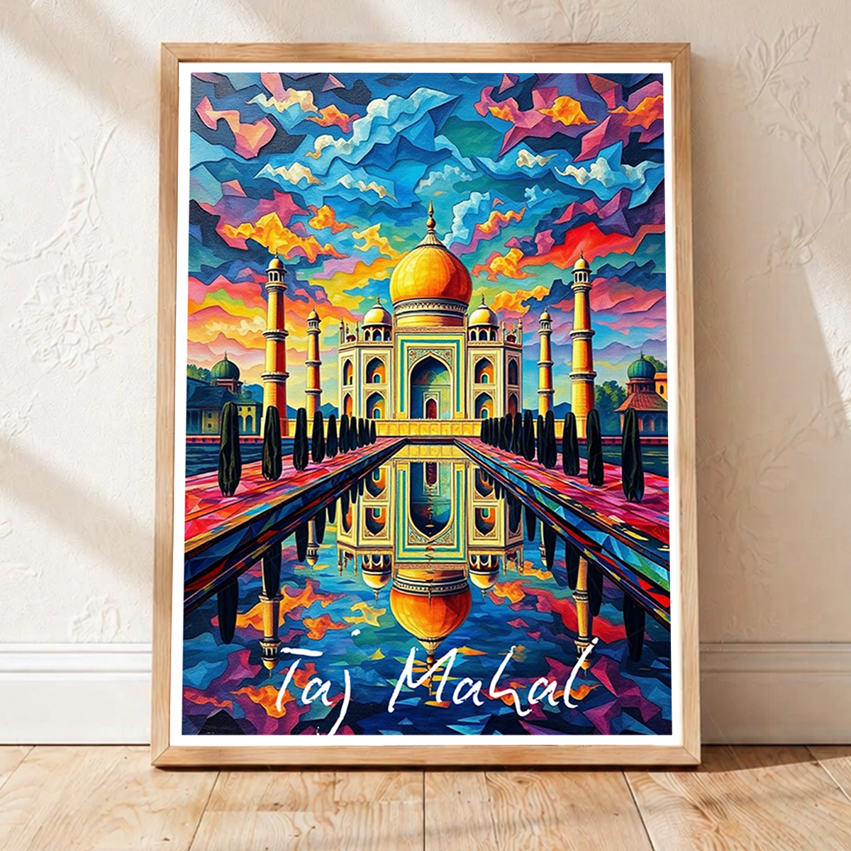 Taj Mahal Pop Art Style - Agra - India - Travel Wall Art Print Poster - Art Print - Travel Art Poster