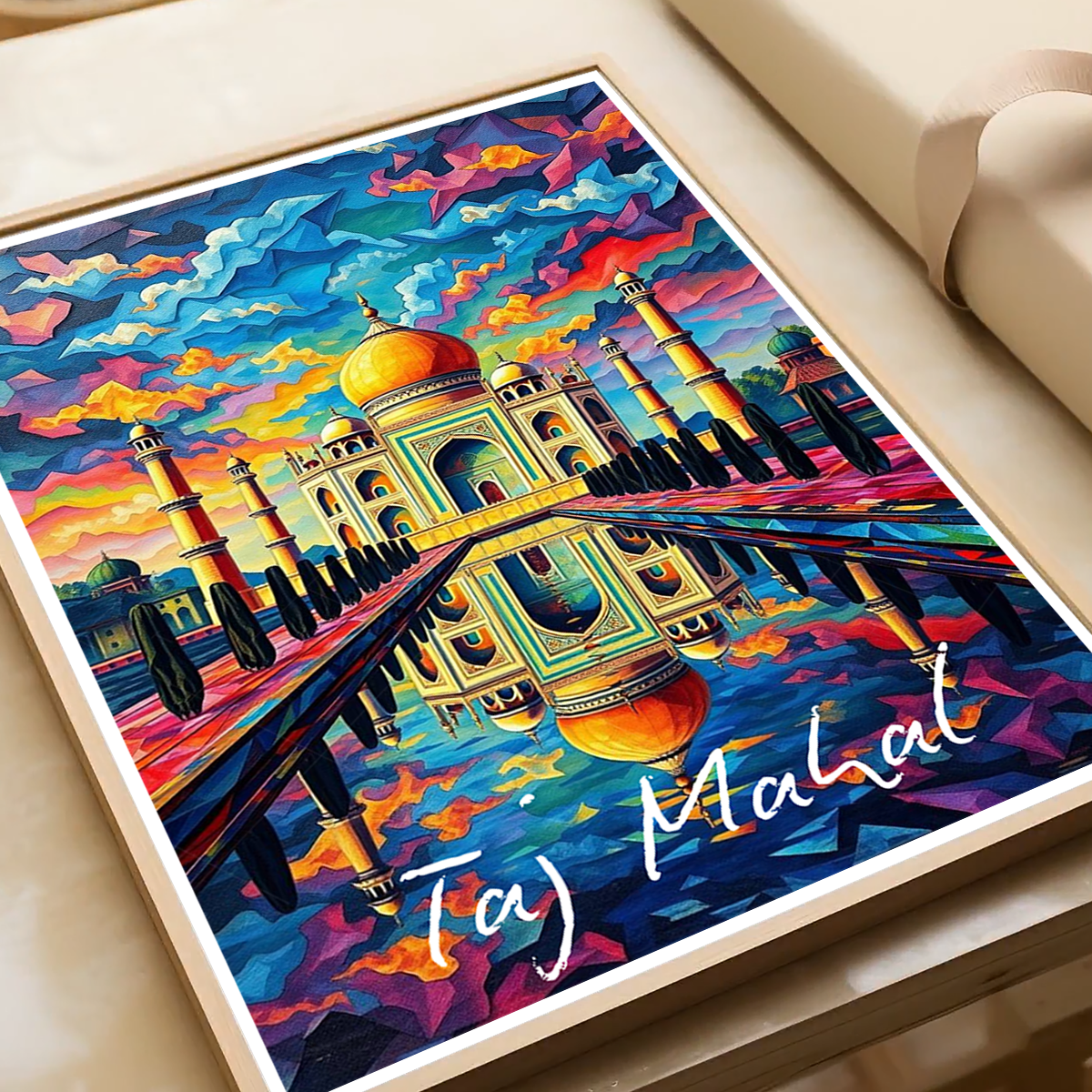 Taj Mahal Pop Art Style - Agra - India - Travel Wall Art Print Poster - Art Print - Travel Art Poster