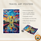 Taj Mahal Pop Art Style - Agra - India - Travel Wall Art Print Poster - Art Print - Travel Art Poster