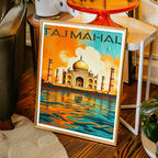 Taj Mahal Wavy Style - Agra - India - Travel Wall Art Print Poster - Art Print - Travel Art Poster