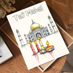 Taj Mahal with Candles - Agra - India - Travel Wall Art Print Poster - Art Print - Travel Art Poster