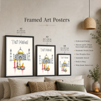 Taj Mahal with Candles - Agra - India - Travel Wall Art Print Poster - Art Print - Travel Art Poster