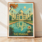 Taj Mahal - Agra - Indian - Travel Wall Art Print Poster - Art Print - Travel Art Poster