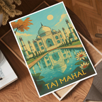Taj Mahal - Agra - Indian - Travel Wall Art Print Poster - Art Print - Travel Art Poster