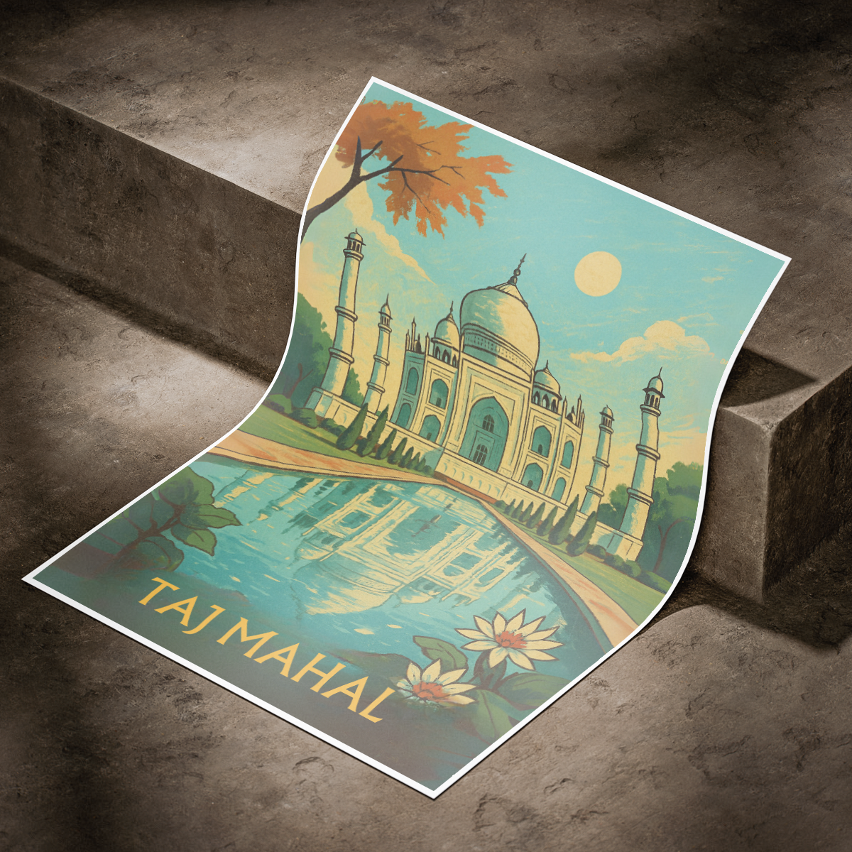Taj Mahal - Agra - Indian - Travel Wall Art Print Poster - Art Print - Travel Art Poster