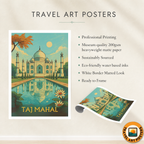 Taj Mahal - Agra - Indian - Travel Wall Art Print Poster - Art Print - Travel Art Poster