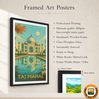 Taj Mahal - Agra - Indian - Travel Wall Art Print Poster - Art Print - Travel Art Poster