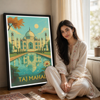 Taj Mahal - Agra - Indian - Travel Wall Art Print Poster - Art Print - Travel Art Poster