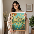 Taj Mahal - Agra - Indian - Travel Wall Art Print Poster - Art Print - Travel Art Poster